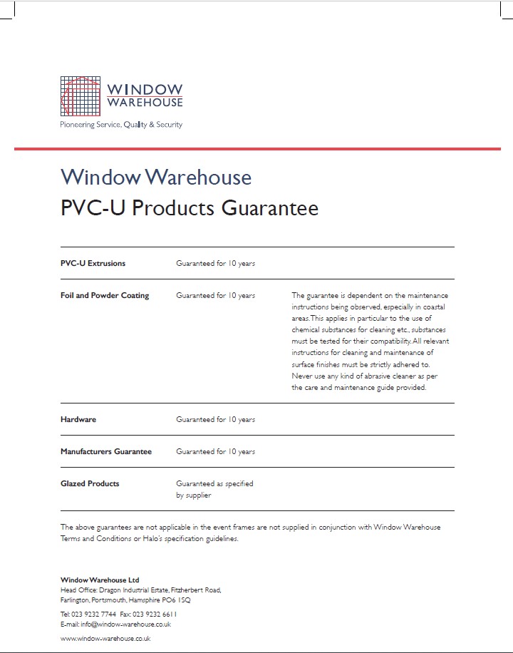 Window Guarantee Downloads Archive - Window Warehouse