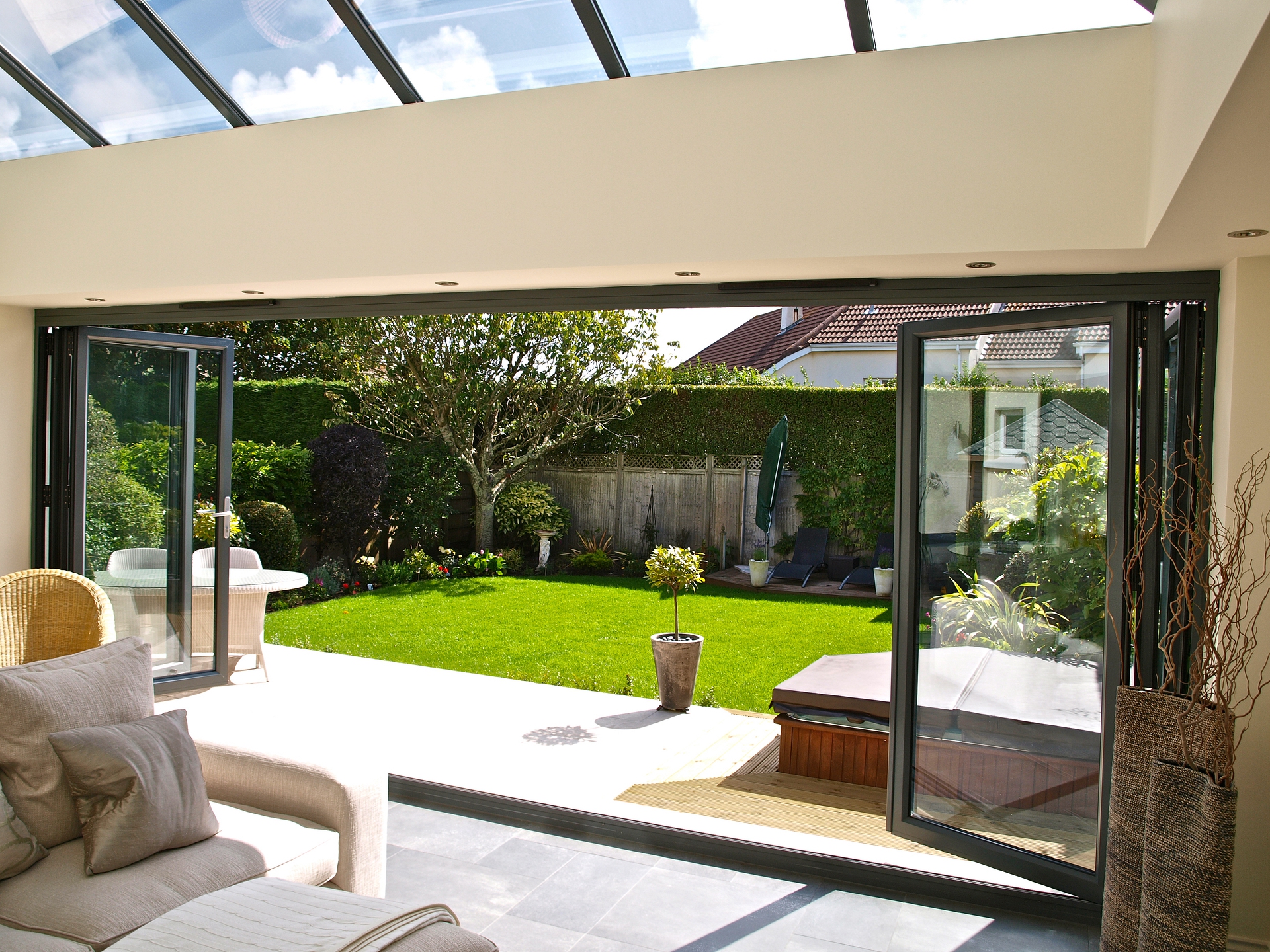 Optio-BSF70-Bi-Fold-Door-Interior-Garden-View