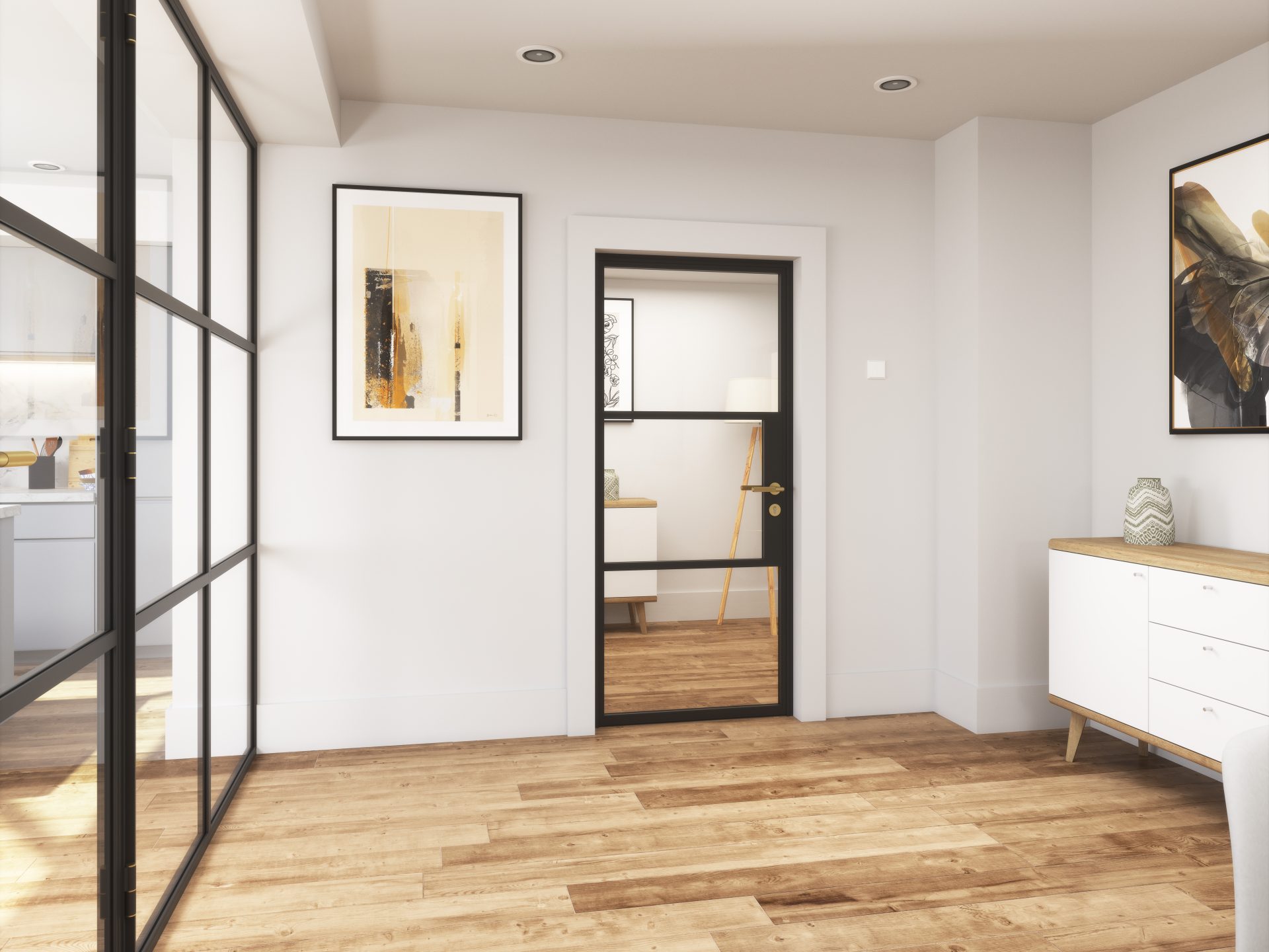 black partition doors