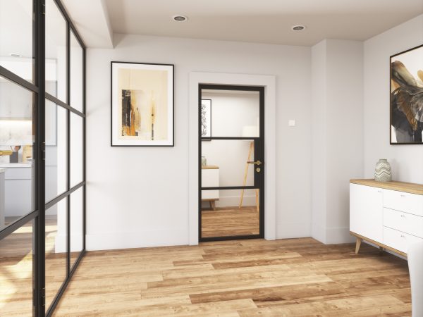 black partition doors